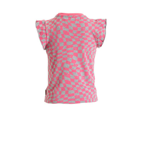 Orange Stars T-shirt Pelin met all over print roze grijs Meisjes Katoen Ronde hals 98 104