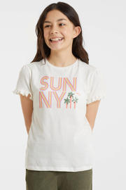 thumbnail: anytime T-shirt met tekstopdruk wit