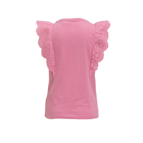 Anytime T-shirt met printopdruk roze Meisjes Polyester Ronde hals Printopdruk 110 116