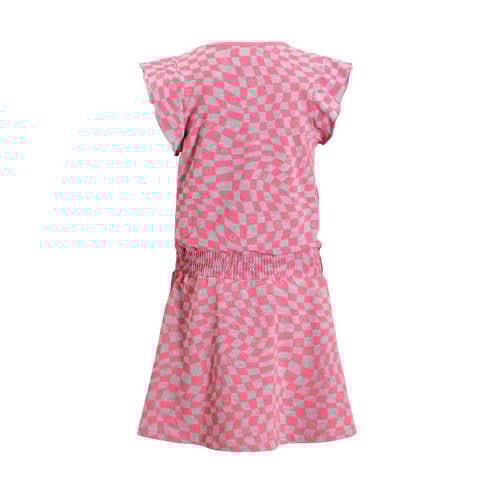 Orange Stars jurk Phyllis met all over print roze Meisjes Katoen Ronde hals 98 104