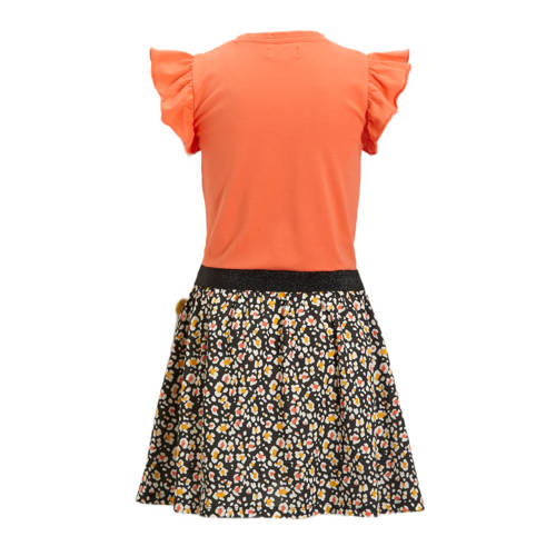 Orange Stars jurk Phillipa met printopdruk multi Meisjes Katoen Ronde hals 110 116