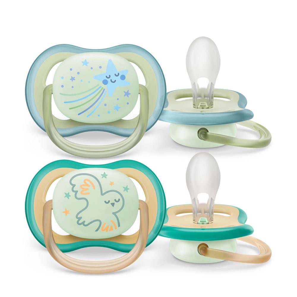 Philips AVENT Ultra Air Nighttime Fopspeen 0 6 Maand 2 Stuks philips-avent-ultra-air-nighttime-fopspeen-0-6-maand-2-stuks