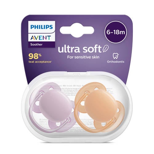 Philips Avent Ultra Soft fopspeen 6-18 maand (2 stuks)