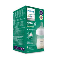 thumbnail: Philips AVENT Natural Response Glazen Babyfles 120 ml 0M+ Snelheid-2 speen SCY930/01