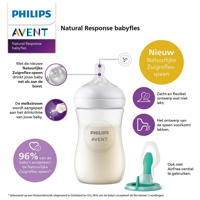 thumbnail: Philips AVENT Natural Response Glazen Babyfles 120 ml 0M+ Snelheid-2 speen SCY930/01