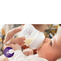 thumbnail: Philips AVENT Natural Response Glazen Babyfles 120 ml 0M+ Snelheid-2 speen SCY930/01