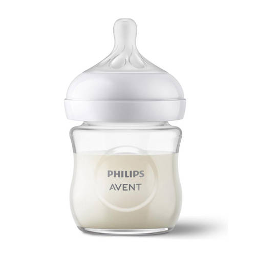 Philips AVENT Natural Response Glazen Babyfles 120 ml 0M+ Snelheid-2 speen SCY930/01