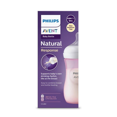 Philips Avent Natural Response babyfles roze 260 ml (1 fles)