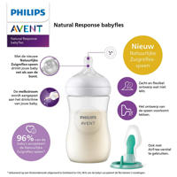 thumbnail: Philips AVENT Natural Response Glazen Babyfles 240 ml 1M+ Snelheid 3-speen SCY933/01