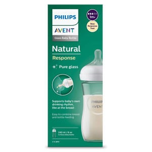 Natural Response Glazen Babyfles 240 ml 1M+ Snelheid 3-speen SCY933/01