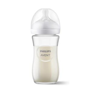 Natural Response Glazen Babyfles 240 ml 1M+ Snelheid 3-speen SCY933/01