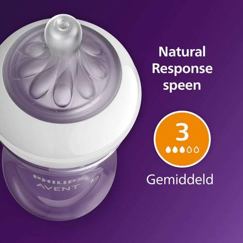 Philips AVENT Natural Response 1 babyfles – 260 ml – Flow 3 - SCY903/66