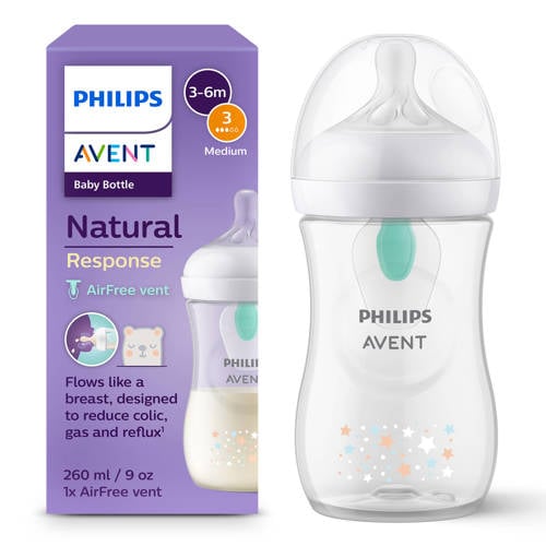 Philips AVENT Natural Response Anti-colic 1 babyfles – 260 ml – Flow 3 - SCY673/82 afbeelding