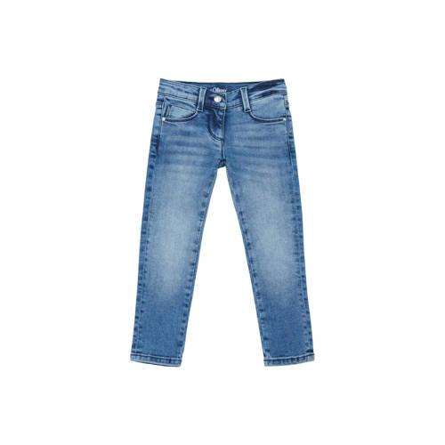 s.Oliver slim fit jeans KATHY blauw Meisjes Polyester Effen - 104