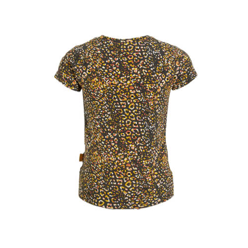 Orange Stars T-shirt Patrice met all over print donkergrijs Meisjes Katoen Ronde hals 98 104