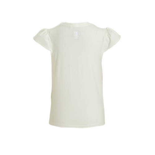 anytime T-shirt met printopdruk wit Meisjes Katoen Ronde hals Printopdruk 98 104