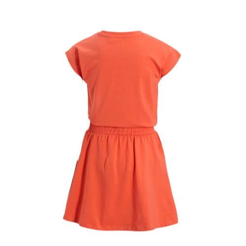 anytime jurk met printopdruk oranje Meisjes Katoen Ronde hals Printopdruk 98 104