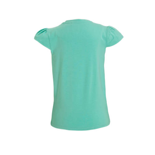anytime T-shirt met printopdruk mint Blauw Meisjes Katoen Ronde hals Printopdruk 98 104