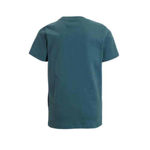 Orange Stars T-shirt Pepe met tekstopdruk petrol Blauw Jongens Katoen Ronde hals 158 164