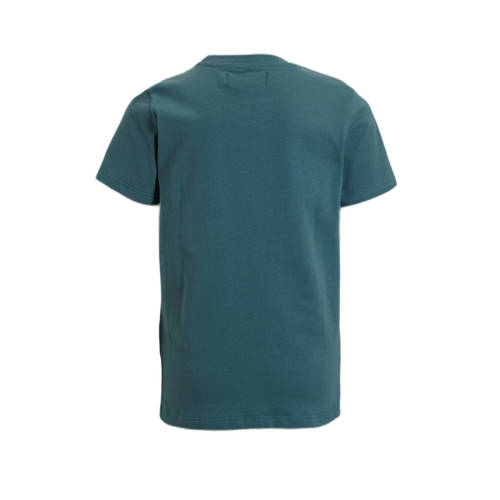 Orange Stars T-shirt Pepe met tekstopdruk petrol Blauw Jongens Katoen Ronde hals 98 104