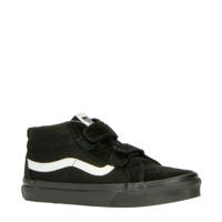 thumbnail: Zwarte jongens en meisjes VANS SK8-Mid Reissue V sneakers van leer met klittenband
