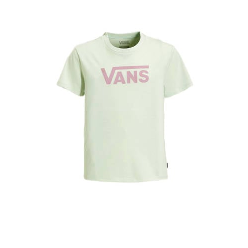 VANS T-shirt Flying V Crew met logo lichtblauw Jongens/Meisjes Katoen Ronde hals - 152