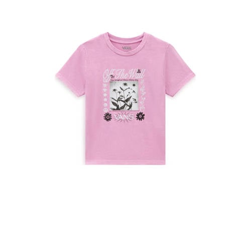 VANS T-shirt Feeling Nature met printopdruk roze Jongens/Meisjes Katoen Ronde hals - 140
