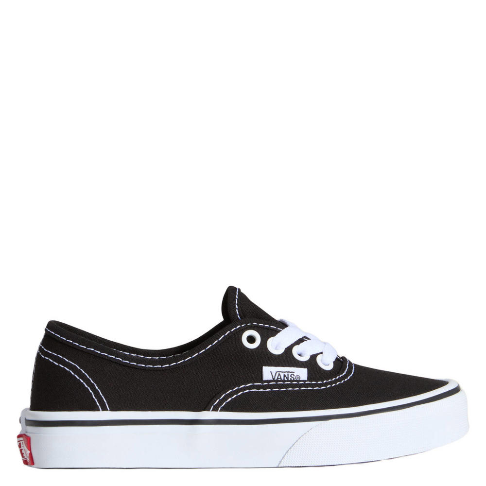 Zwarte jongens en meisjes VANS Authentic sneakers van canvas met veters