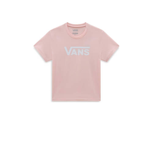 VANS T-shirt Flying V Crew met logo oudroze Jongens/Meisjes Katoen Ronde hals