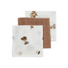 Meyco hydrofiel monddoekje Forest Animals 30x30 cm - toffee (set van 3)