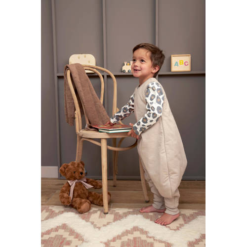Meyco winter slaapoverall jumper Slub greige Babyslaapzak Grijs Effen 80