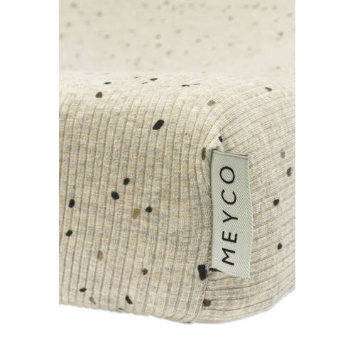 Meyco Rib Mini Spot aankleedkussenhoes sand melange Beige Stip