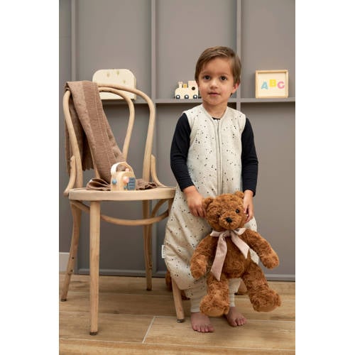 Meyco baby winter slaapoverall jumper Rib Mini Spot sand melange Babyslaapzak Beige 80