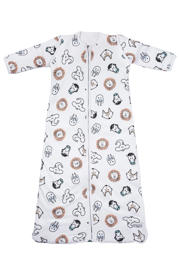 thumbnail: Meyco baby slaapzak met afritsbare mouwen Animal wit/bruin/zwart 60 cm