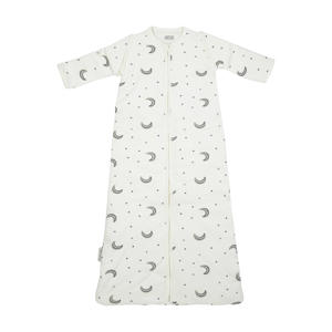baby slaapzak met afritsbare mouwen Moon wit/indigo
