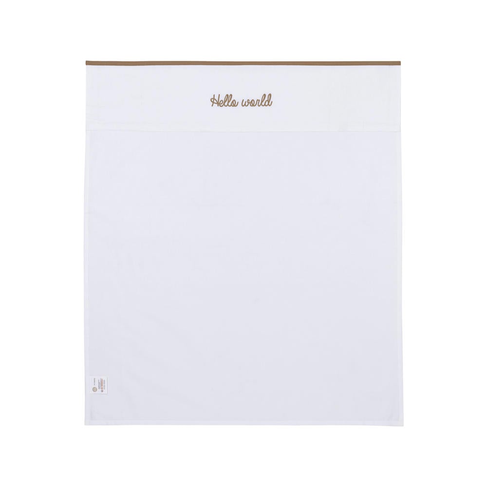 Meyco baby wieglaken 'Baby Hello World' taupe