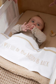 thumbnail: Meyco baby wieglaken 'Love you to the moon & back' sand