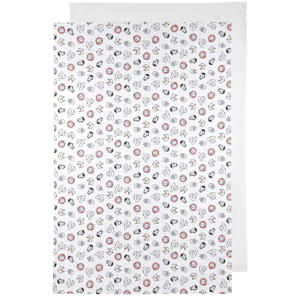 baby wieglaken Animal/Uni - 75x100c m wit/multi (set van 2)