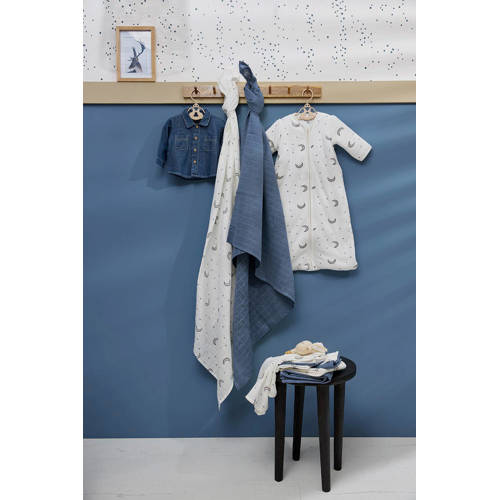 Meyco hydrofiel washandje Moon set van 3 indigo Hydrofiele washandjes Blauw