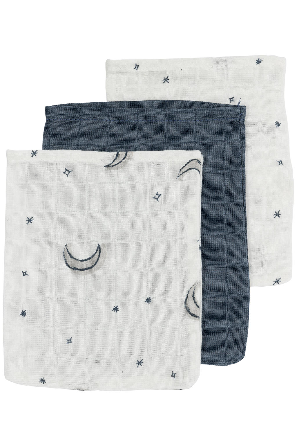 Meyco hydrofiel washandje Moon - indigo (set van 3)