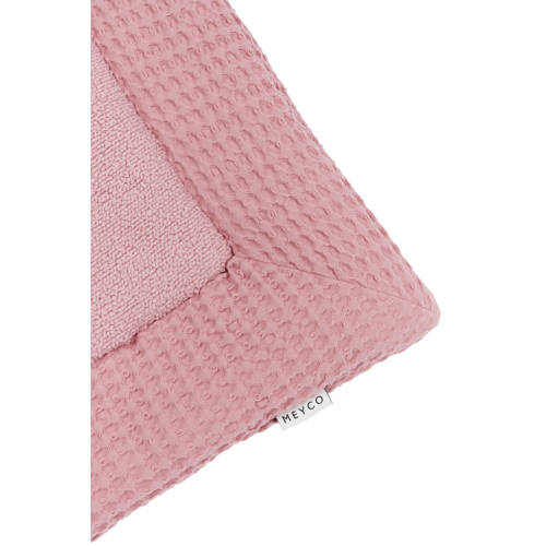 Meyco teddy boxkleed Wafel old pink Roze | Boxkleed van