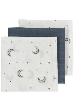 hydrofiele doek Moon 70x70cm - indigo (set van 3)