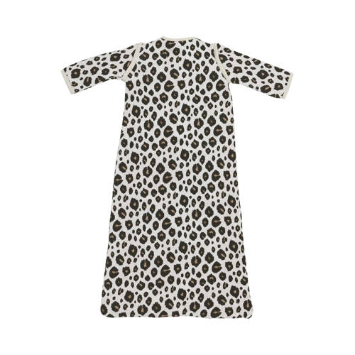 Meyco baby slaapzak met afritsbare mouwen Leopard sand melange Babyslaapzak Bruin 60