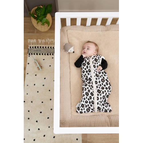 Meyco baby slaapzak met afritsbare mouwen Leopard sand melange Babyslaapzak Bruin 60