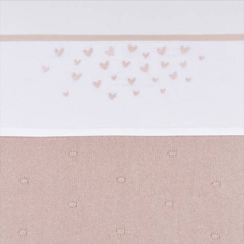 Meyco baby wieglaken Hearts soft pink Babylaken Wit Hartjes