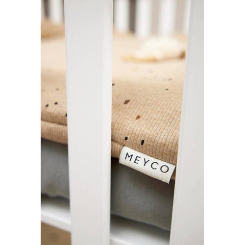 Meyco boxkleed Rib Mini Spot toffee melange Bruin | Boxkleed van
