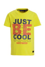 thumbnail: Gele jongens Orange Stars T-shirt Polle van katoen met printopdruk, korte mouwen en ronde hals