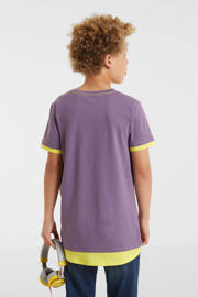 thumbnail: anytime T-shirt met tekstopdruk paars