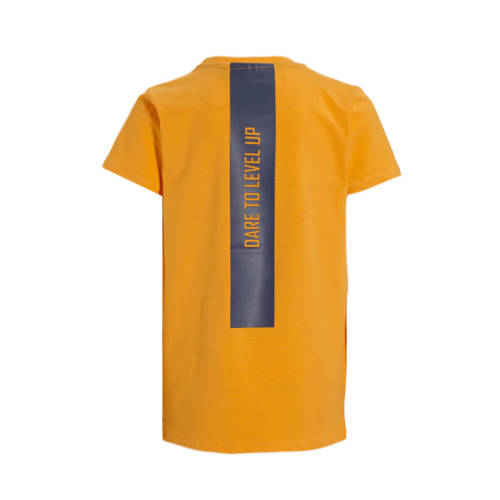 Orange Stars T-shirt Preston met printopdruk geel Jongens Katoen Ronde hals 110 116