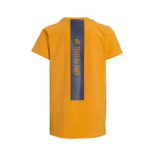 Orange Stars T-shirt Preston met printopdruk geel Jongens Katoen Ronde hals 98 104